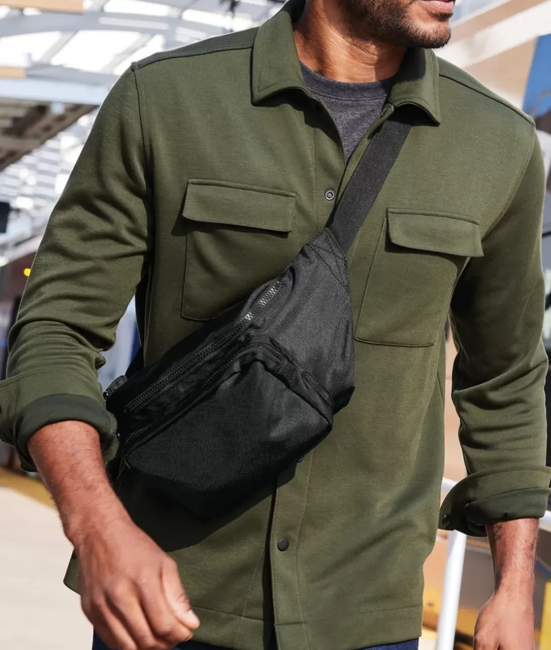 Men Nayked Apparel Accessories>Essential Crossbody Hip Pack