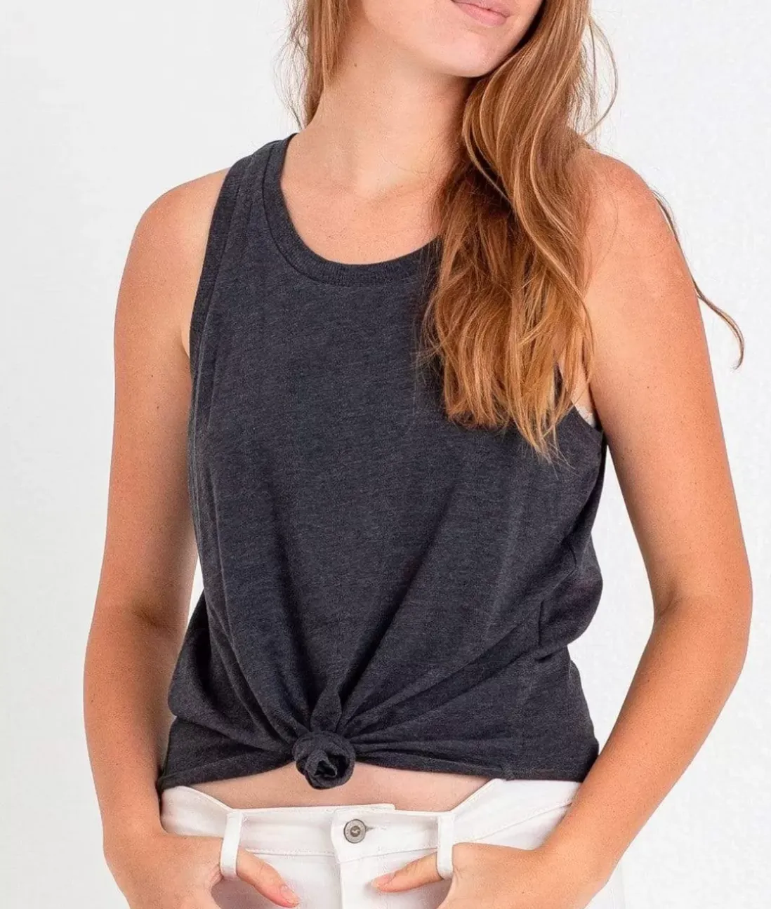 Women Nayked Apparel Athleisure>Ladies Ridiculously Soft Lightweight Knotted Tank