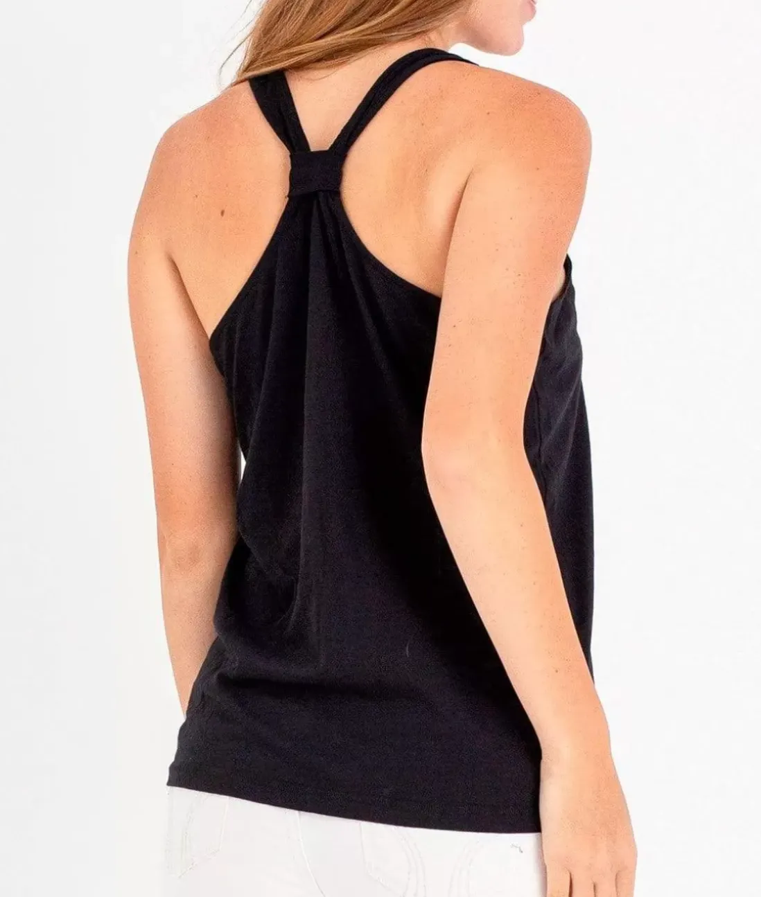 Women Nayked Apparel Tank Tops>Ladies Ridiculously Soft Knotted Racerback Tank