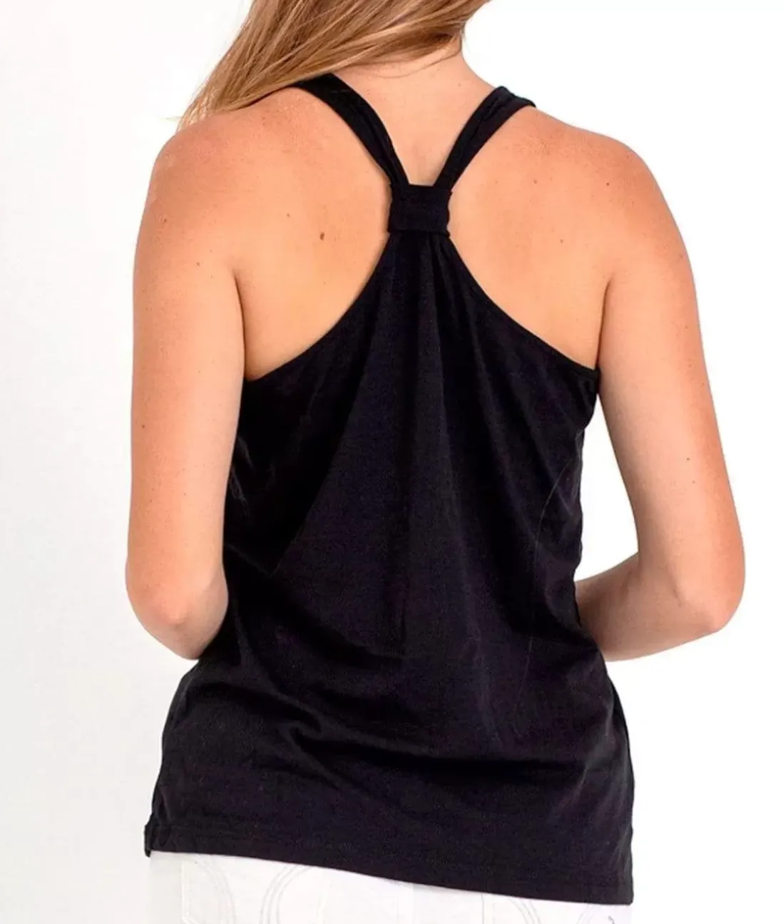 Women Nayked Apparel Tank Tops>Ladies Ridiculously Soft Knotted Racerback Tank