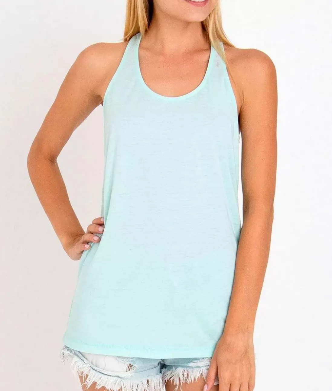 Women Nayked Apparel T-Shirts>Ladies Ridiculously Soft Knotted Racerback Tank