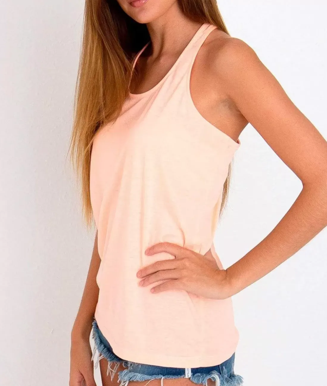 Women Nayked Apparel T-Shirts>Ladies Ridiculously Soft Knotted Racerback Tank