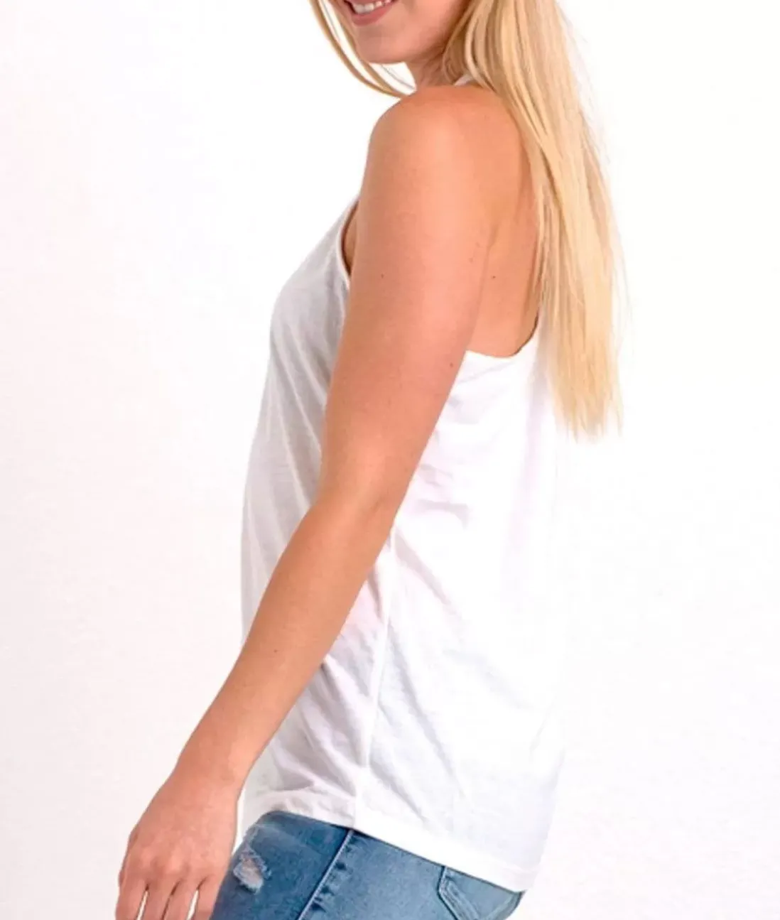 Women Nayked Apparel T-Shirts>Ladies Ridiculously Soft Knotted Racerback Tank