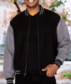 Men Nayked Apparel Shirts>Legendary Wool Bomber Jacket