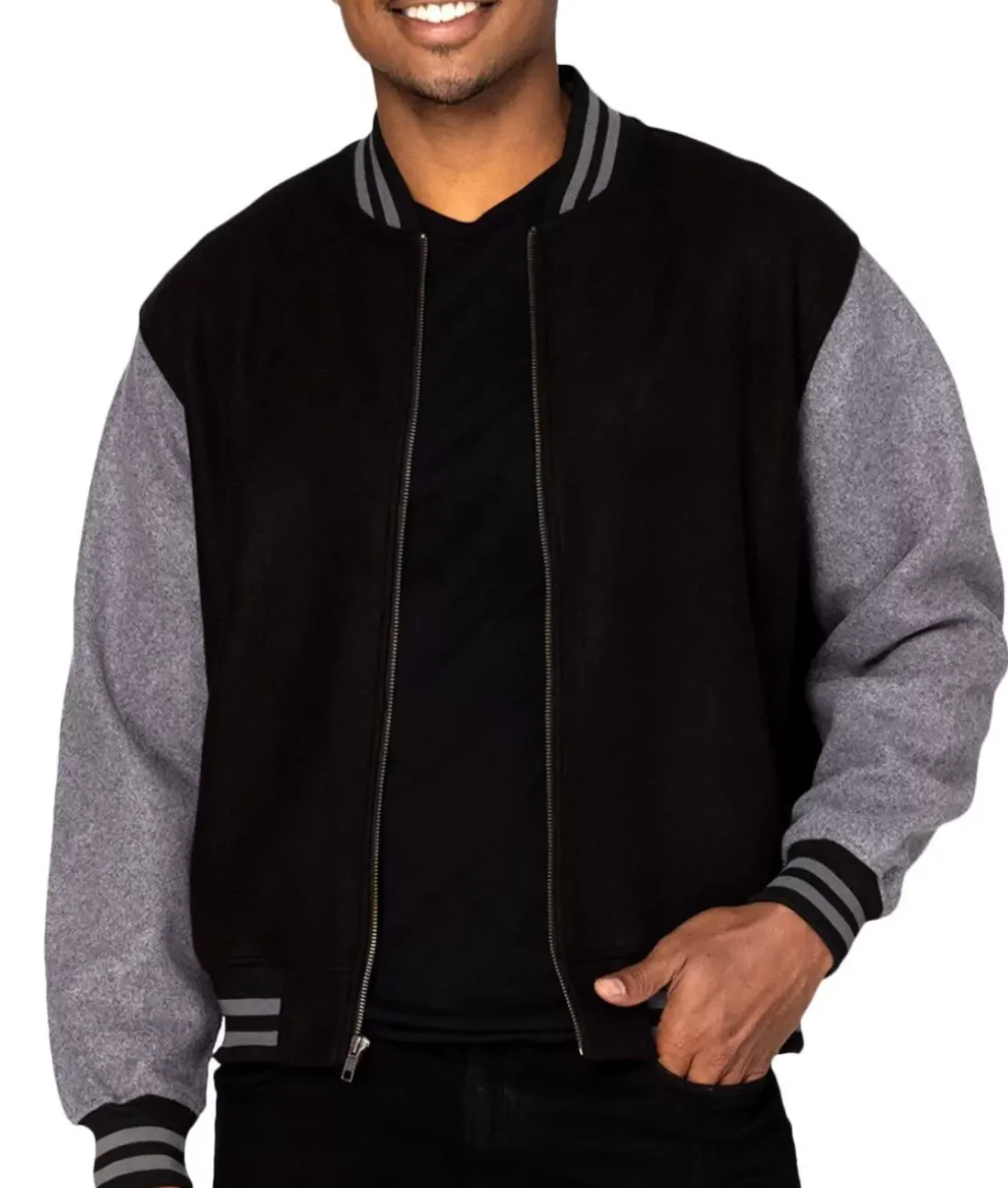 Men Nayked Apparel Outerwear>Legendary Wool Bomber Jacket