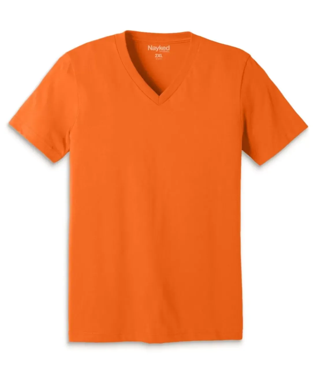 Men Nayked Apparel Shirts>Men'S Classic Cotton Big Short Sleeve V-Neck T-Shirt