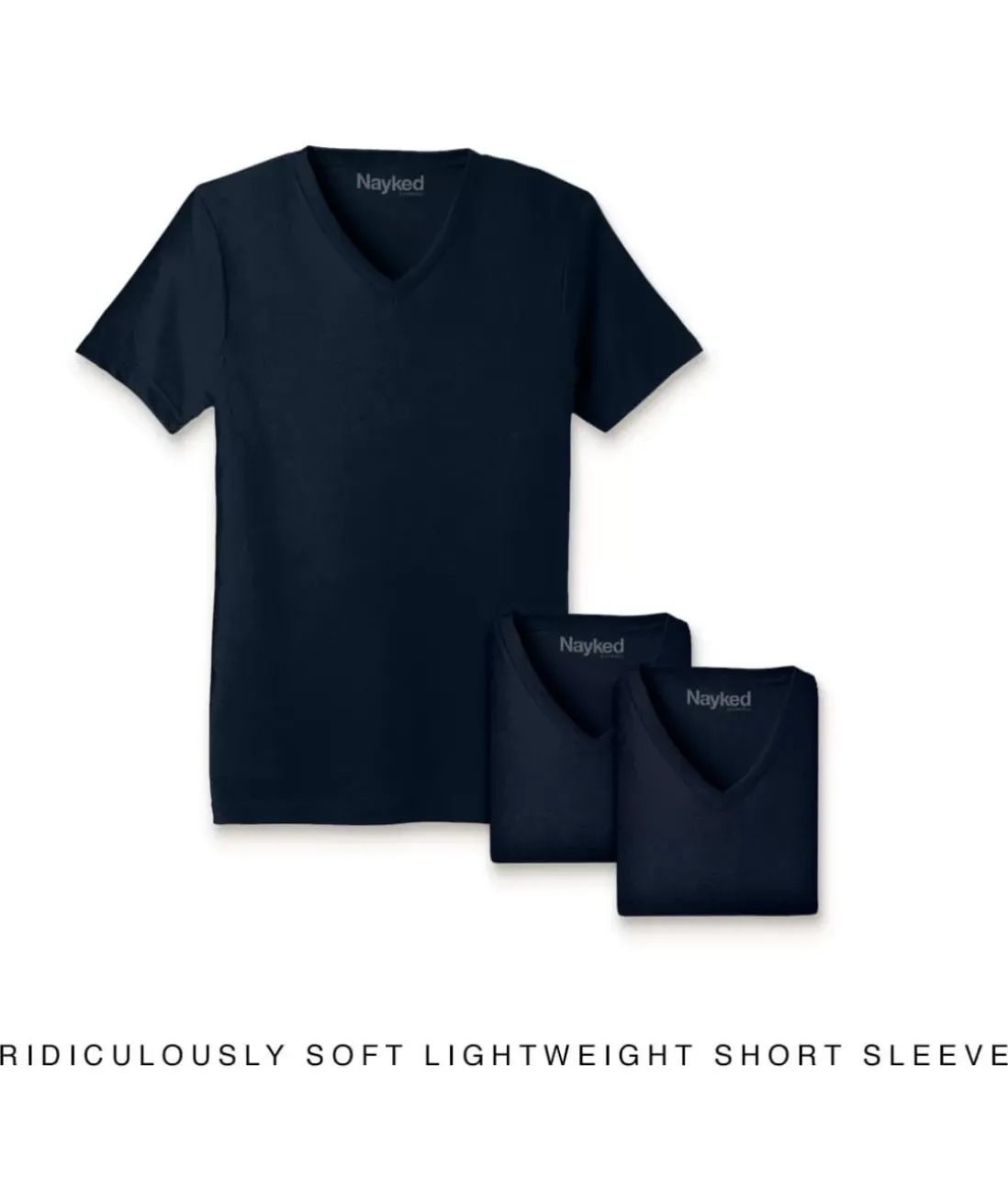 Men Nayked Apparel Shirts>Men'S 3Pk Ridiculously Soft Lightweight V-Neck T-Shirt