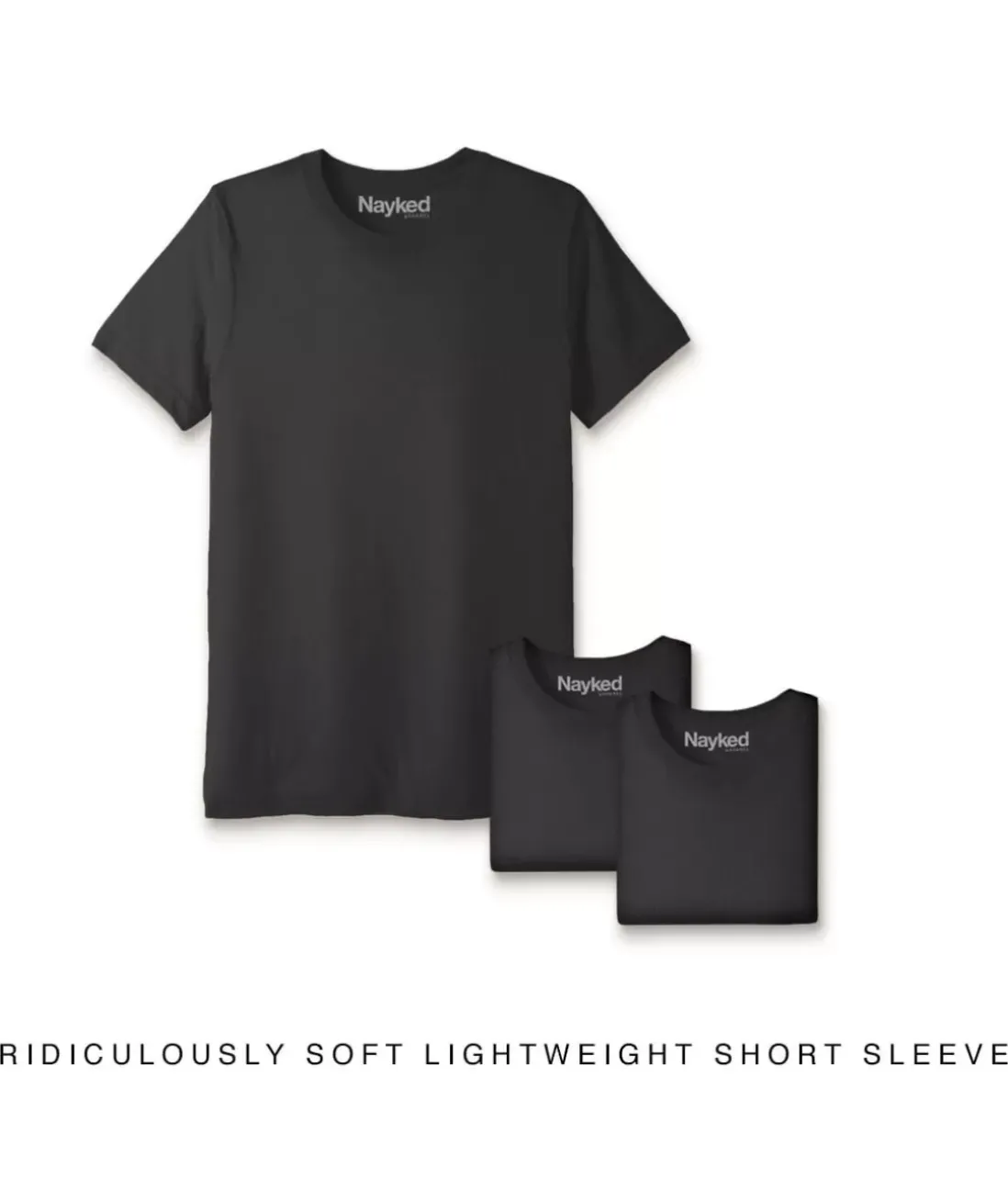 Men Nayked Apparel Shirts>Men'S 3Pk Ridiculously Soft Lightweight Crew Neck T-Shirt