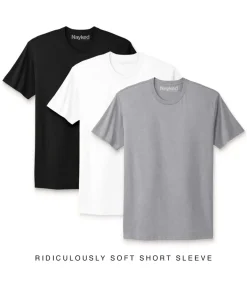 Men Nayked Apparel T-Shirt Packs>Men'S 3Pk Ridiculously Soft Short Sleeve Crew Neck 100% Cotton T-Shirt Favorites