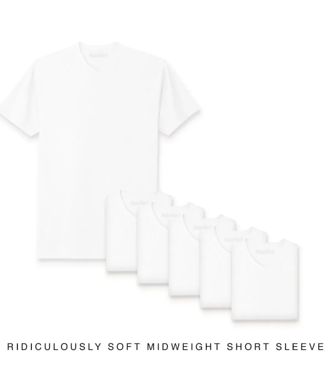 Men Nayked Apparel T-Shirt Packs>Men'S 6Pk Ridiculously Soft Midweight Crew T-Shirt