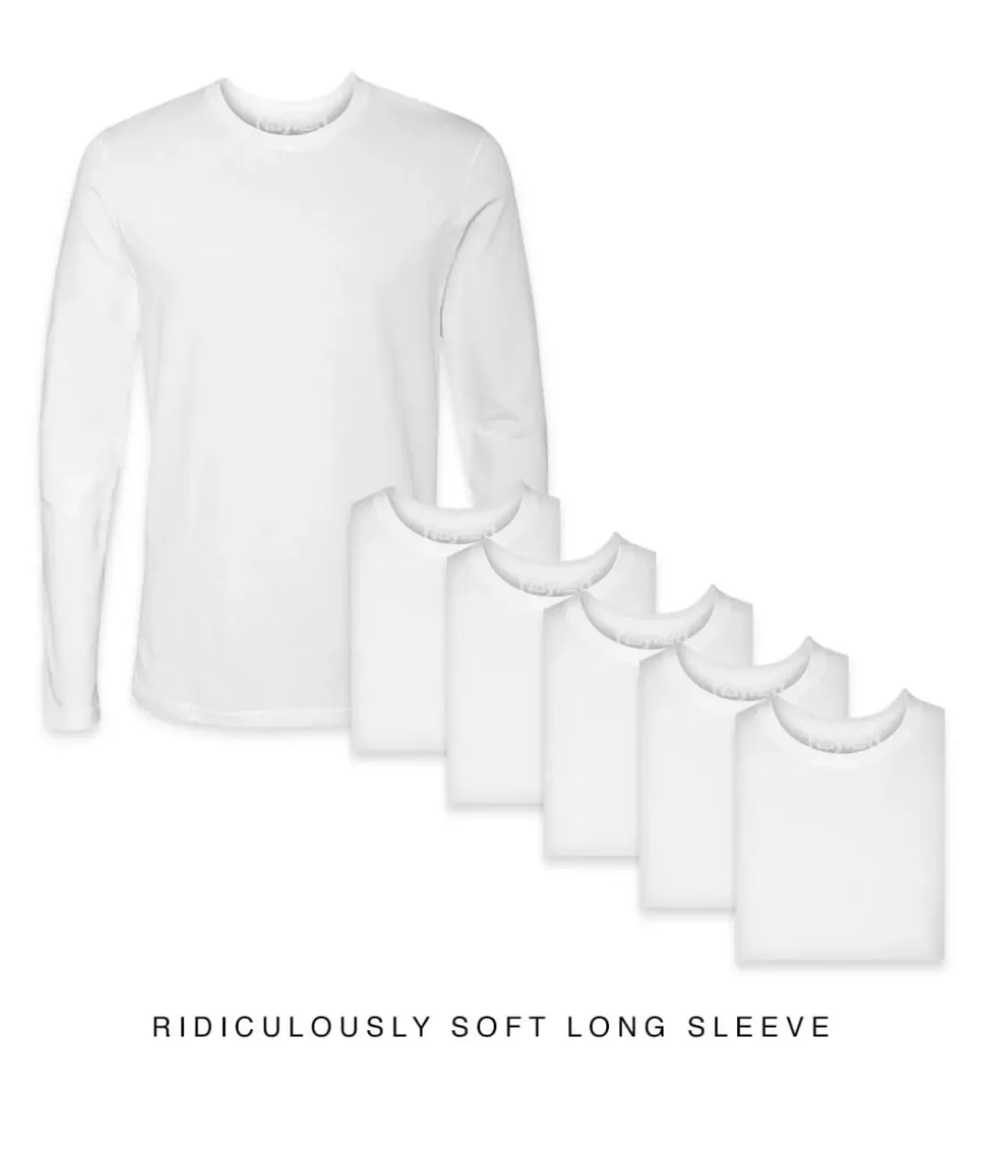 Men Nayked Apparel T-Shirts>Men'S 6Pk Ridiculously Soft Long Sleeve 100% Cotton T-Shirt