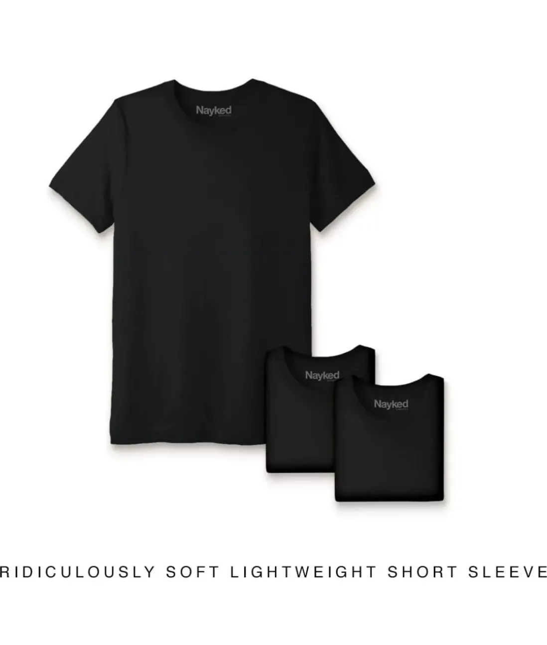 Men Nayked Apparel T-Shirts>Men'S 3Pk Ridiculously Soft Lightweight Crew Neck T-Shirt