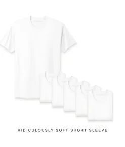 Men Nayked Apparel Shirts>Men'S 6Pk Ridiculously Soft Short Sleeve Crew Neck 100% Cotton T-Shirt