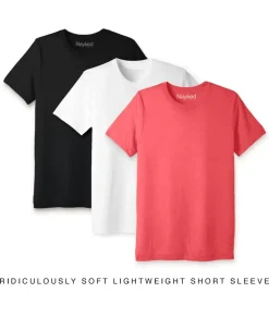 Men Nayked Apparel T-Shirts>Men'S 3Pk Ridiculously Soft Lightweight Crew Neck T-Shirt Favorites