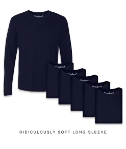 Men Nayked Apparel T-Shirt Packs>Men'S 6Pk Ridiculously Soft Long Sleeve 100% Cotton T-Shirt