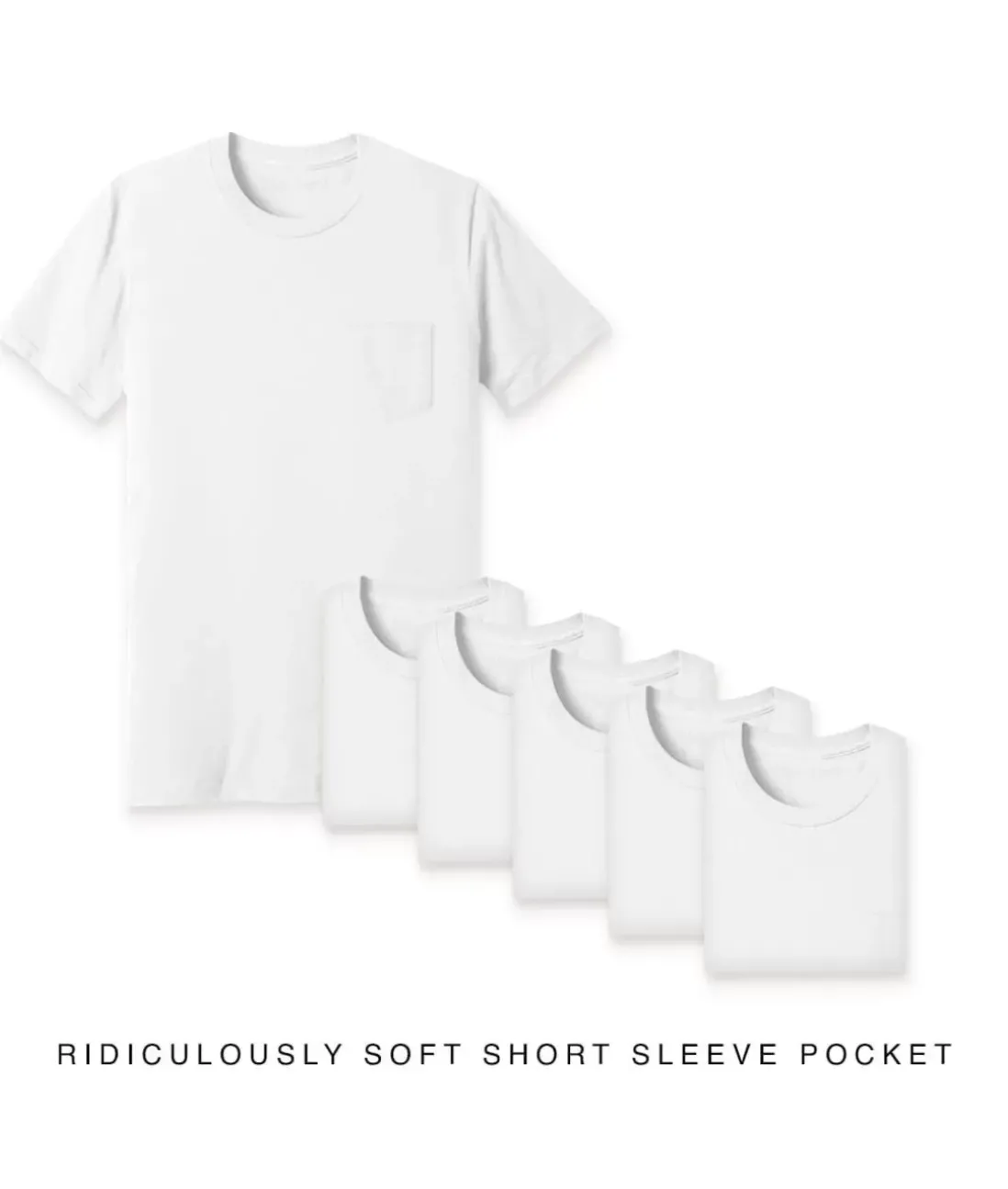 Men Nayked Apparel Shirts>Men'S 6Pk Ridiculously Soft 100% Cotton Pocket T-Shirt