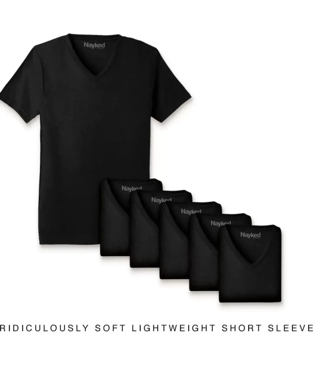 Men Nayked Apparel T-Shirts>Men'S 6Pk Ridiculously Soft Lightweight V-Neck T-Shirt