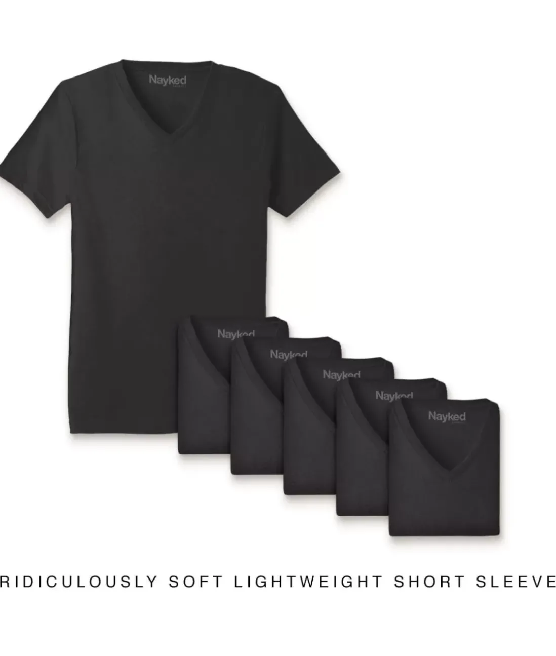 Men Nayked Apparel T-Shirts>Men'S 6Pk Ridiculously Soft Lightweight V-Neck T-Shirt