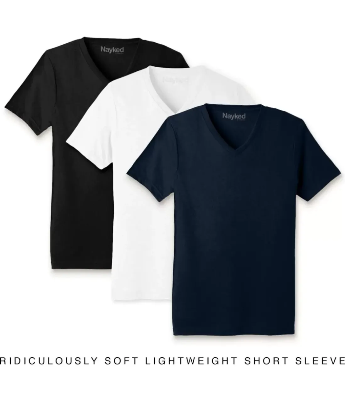 Men Nayked Apparel T-Shirt Packs>Men'S 3Pk Ridiculously Soft Lightweight V-Neck T-Shirt Favorites