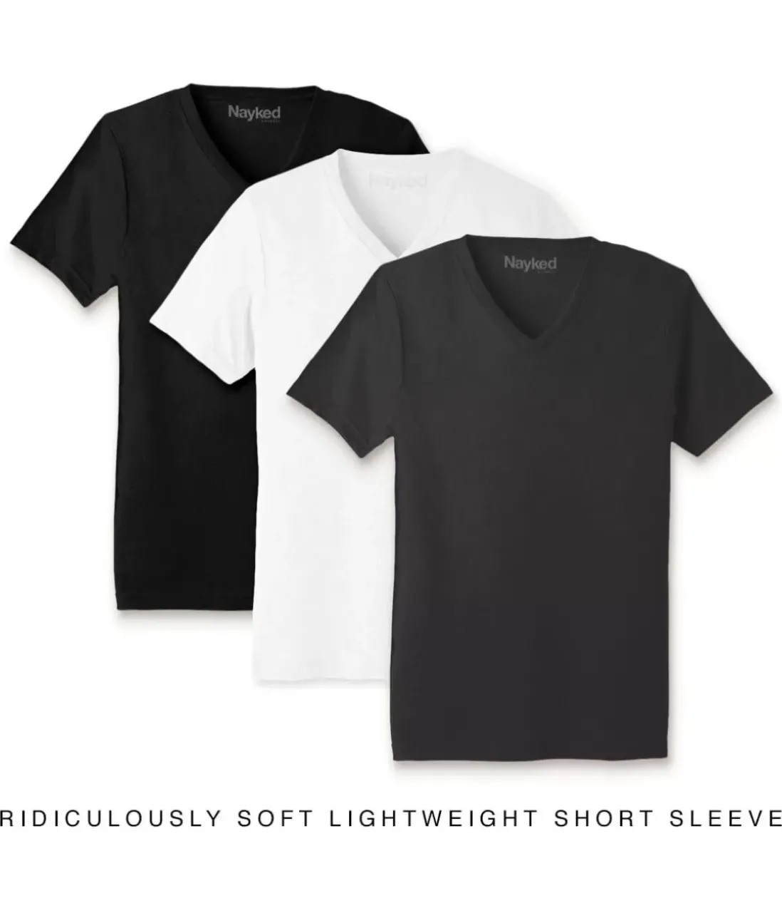 Men Nayked Apparel T-Shirt Packs>Men'S 3Pk Ridiculously Soft Lightweight V-Neck T-Shirt Favorites