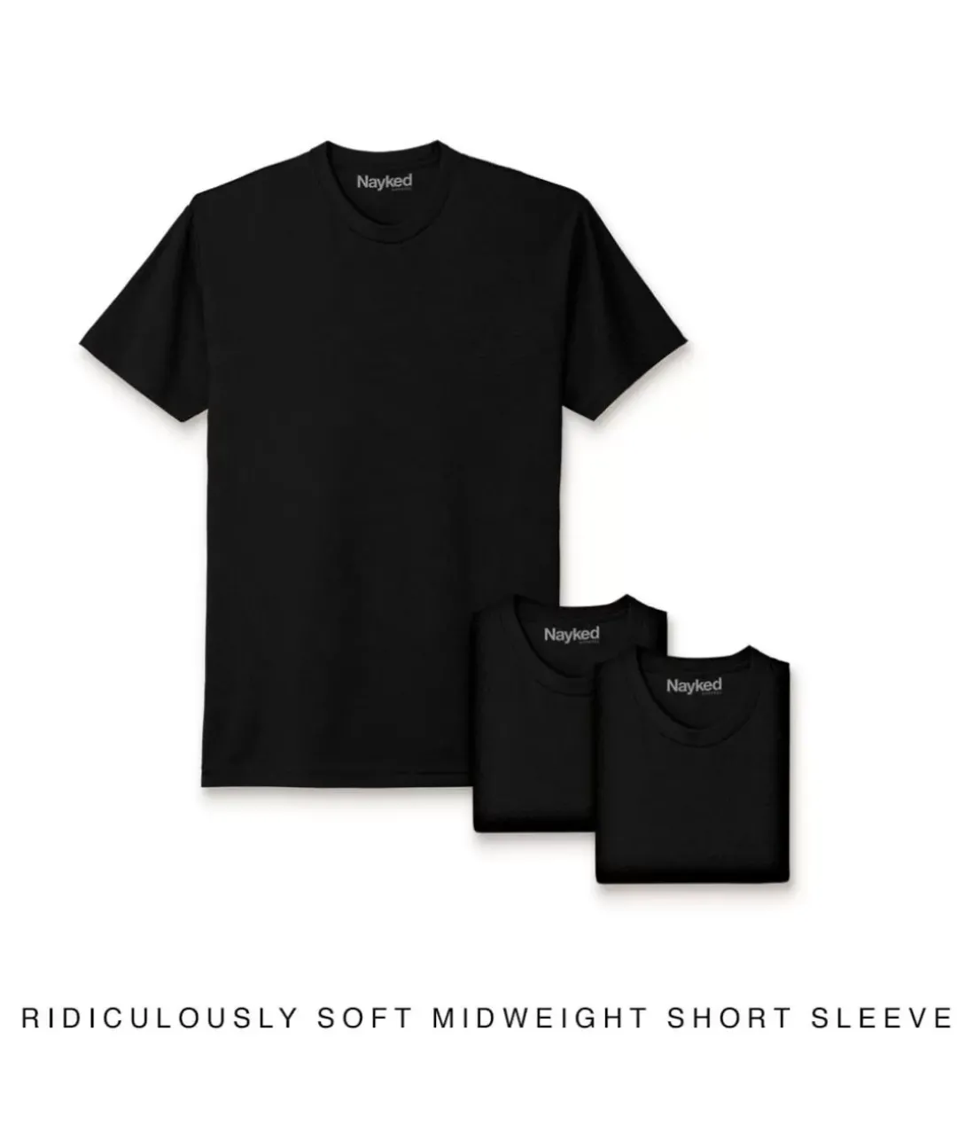 Men Nayked Apparel Shirts>Men'S 3Pk Ridiculously Soft Midweight Crew T-Shirt