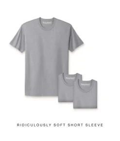 Men Nayked Apparel T-Shirt Packs>Men'S 3Pk Ridiculously Soft Short Sleeve Crew Neck 100% Cotton T-Shirt