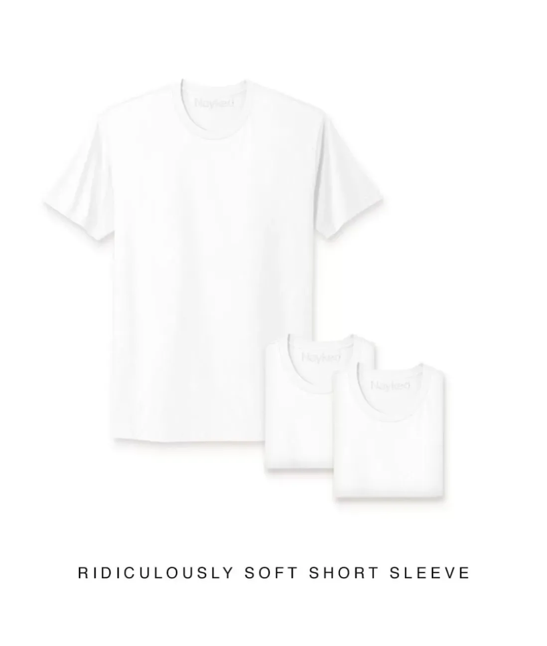Men Nayked Apparel Shirts>Men'S 3Pk Ridiculously Soft Short Sleeve Crew Neck 100% Cotton T-Shirt