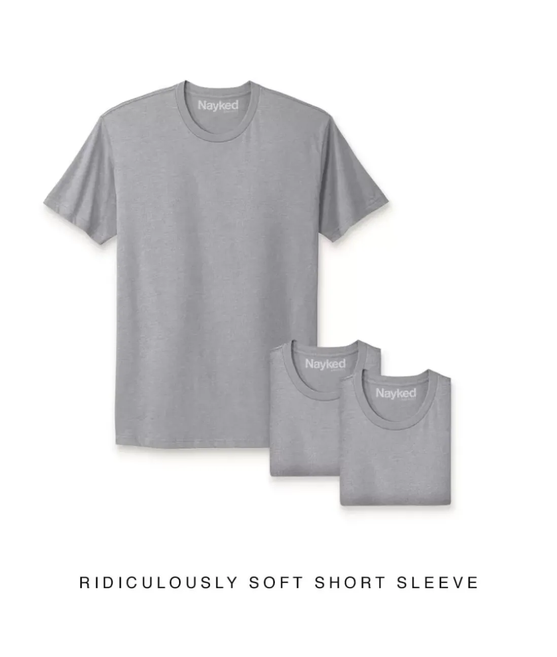 Men Nayked Apparel Shirts>Men'S 3Pk Ridiculously Soft Short Sleeve Crew Neck 100% Cotton T-Shirt