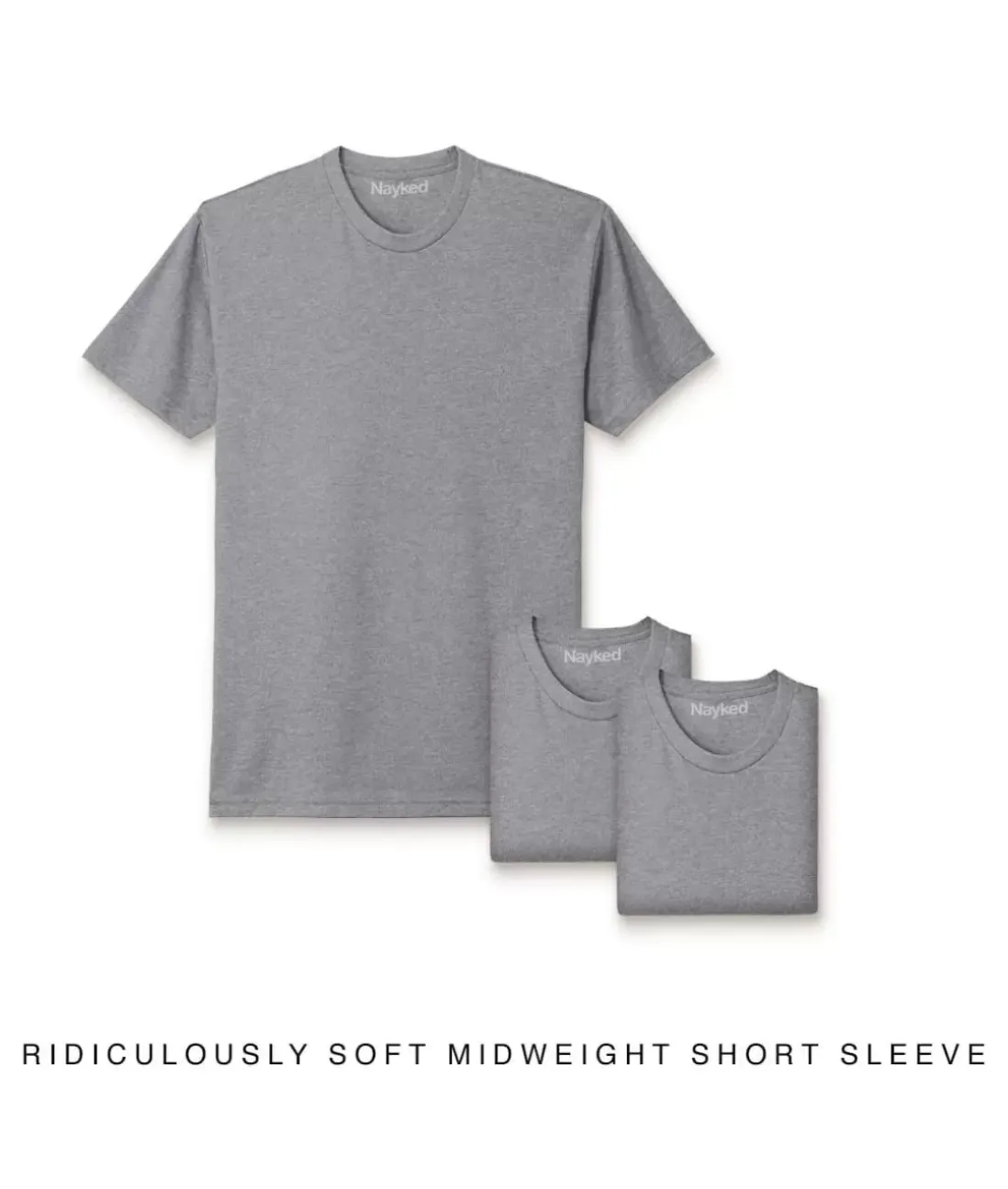 Men Nayked Apparel T-Shirts>Men'S 3Pk Ridiculously Soft Midweight Crew T-Shirt