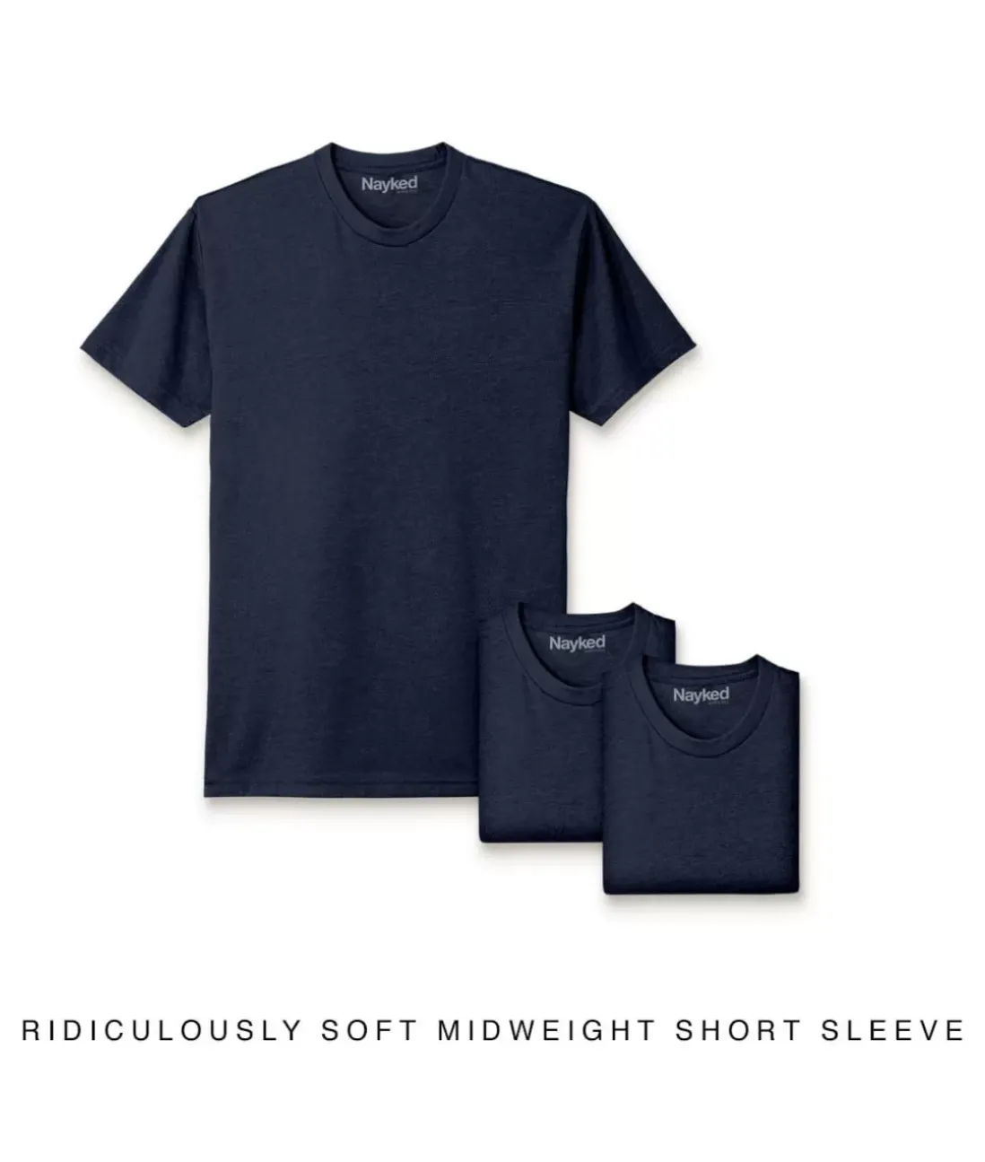Men Nayked Apparel T-Shirts>Men'S 3Pk Ridiculously Soft Midweight Crew T-Shirt