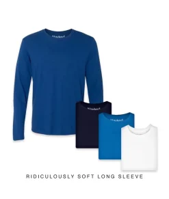 Men Nayked Apparel T-Shirts>Men'S 4Pk Ridiculously Soft Long Sleeve 100% Cotton T-Shirt