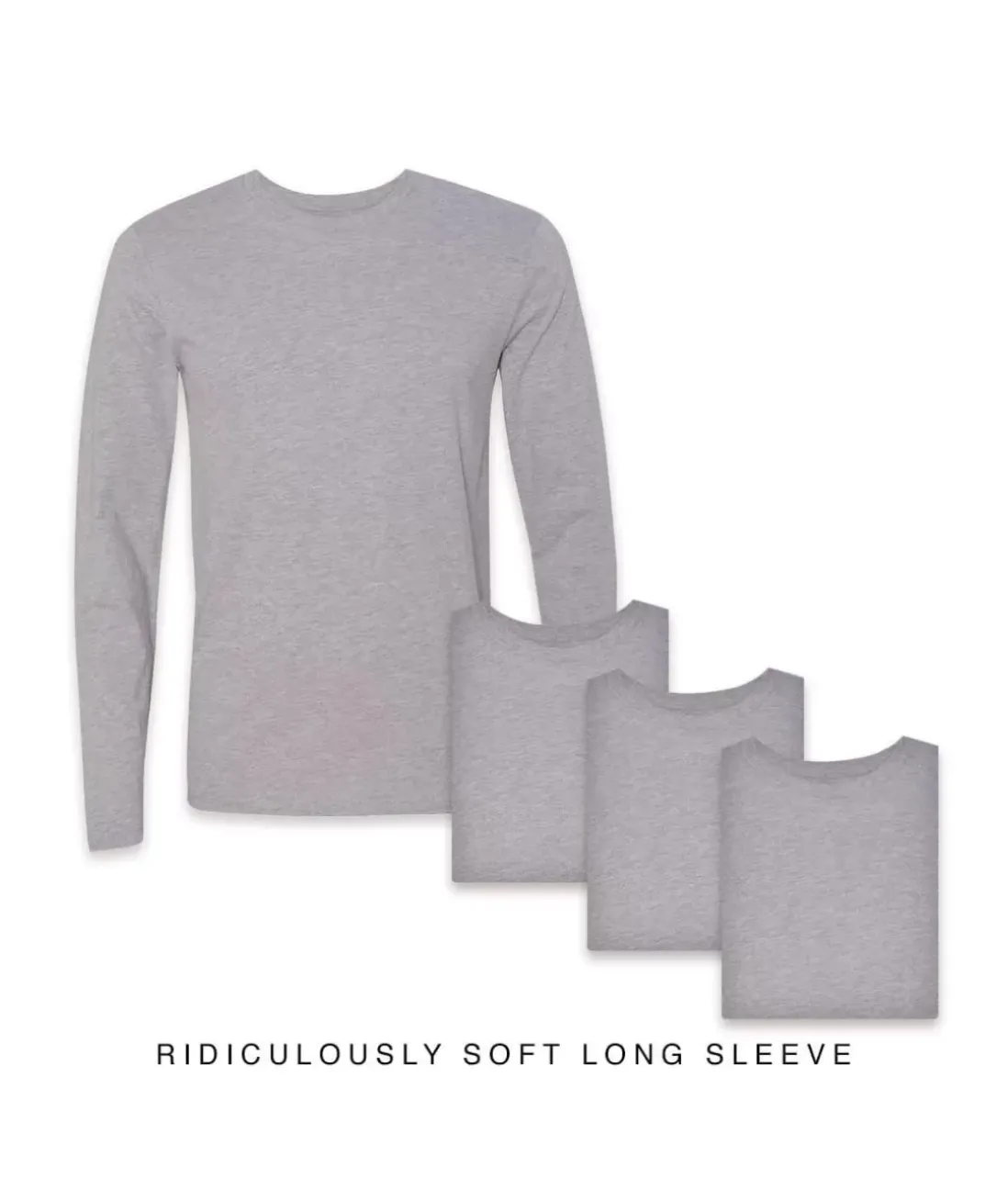 Men Nayked Apparel T-Shirts>Men'S 4Pk Ridiculously Soft Long Sleeve 100% Cotton T-Shirt
