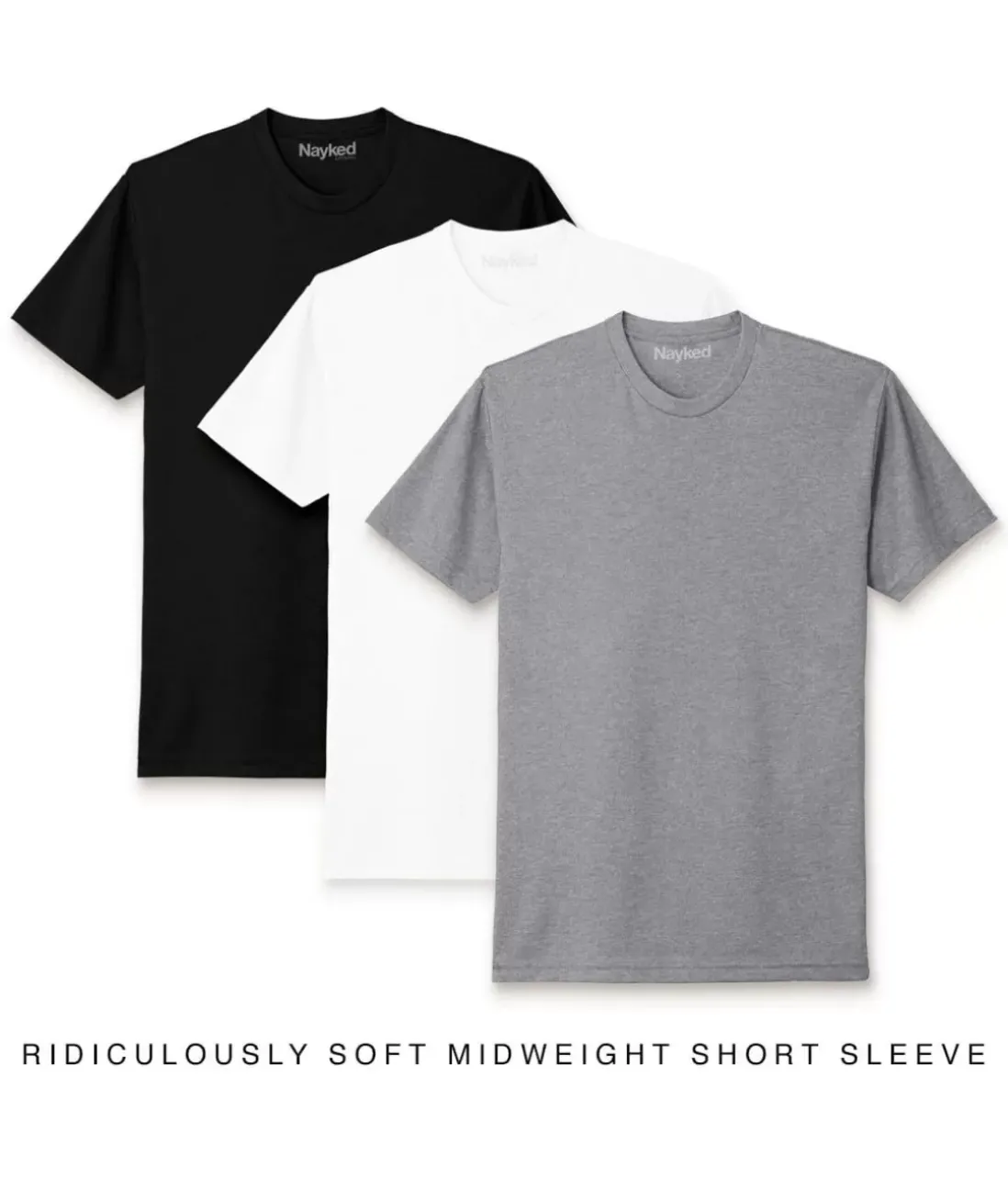 Men Nayked Apparel T-Shirt Packs>Men'S 3Pk Ridiculously Soft Midweight Crew T-Shirt Favorites
