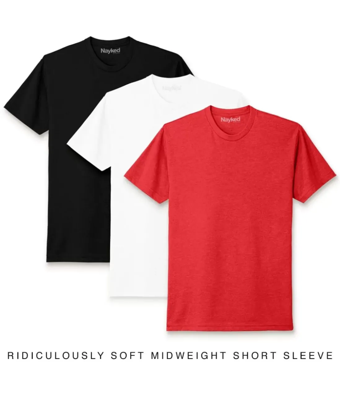 Men Nayked Apparel T-Shirt Packs>Men'S 3Pk Ridiculously Soft Midweight Crew T-Shirt Favorites