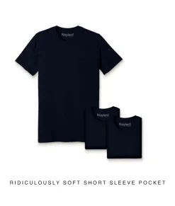 Men Nayked Apparel Shirts>Men'S 3Pk Ridiculously Soft 100% Cotton Pocket T-Shirt