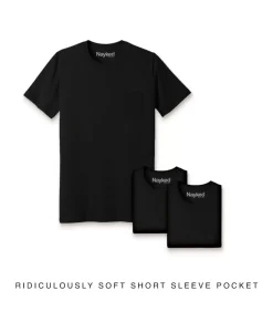 Men Nayked Apparel Shirts>Men'S 3Pk Ridiculously Soft 100% Cotton Pocket T-Shirt