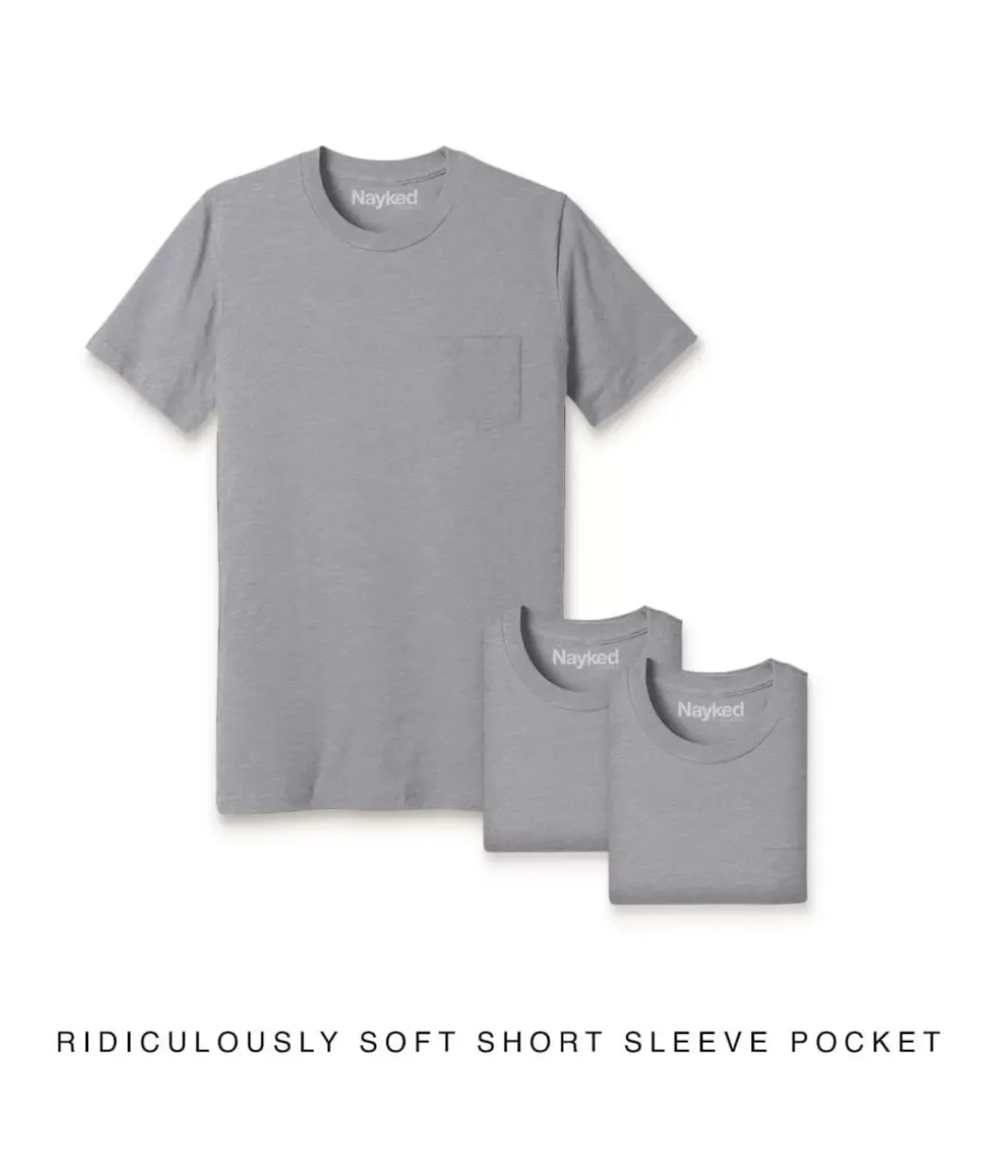 Men Nayked Apparel Shirts>Men'S 3Pk Ridiculously Soft 100% Cotton Pocket T-Shirt