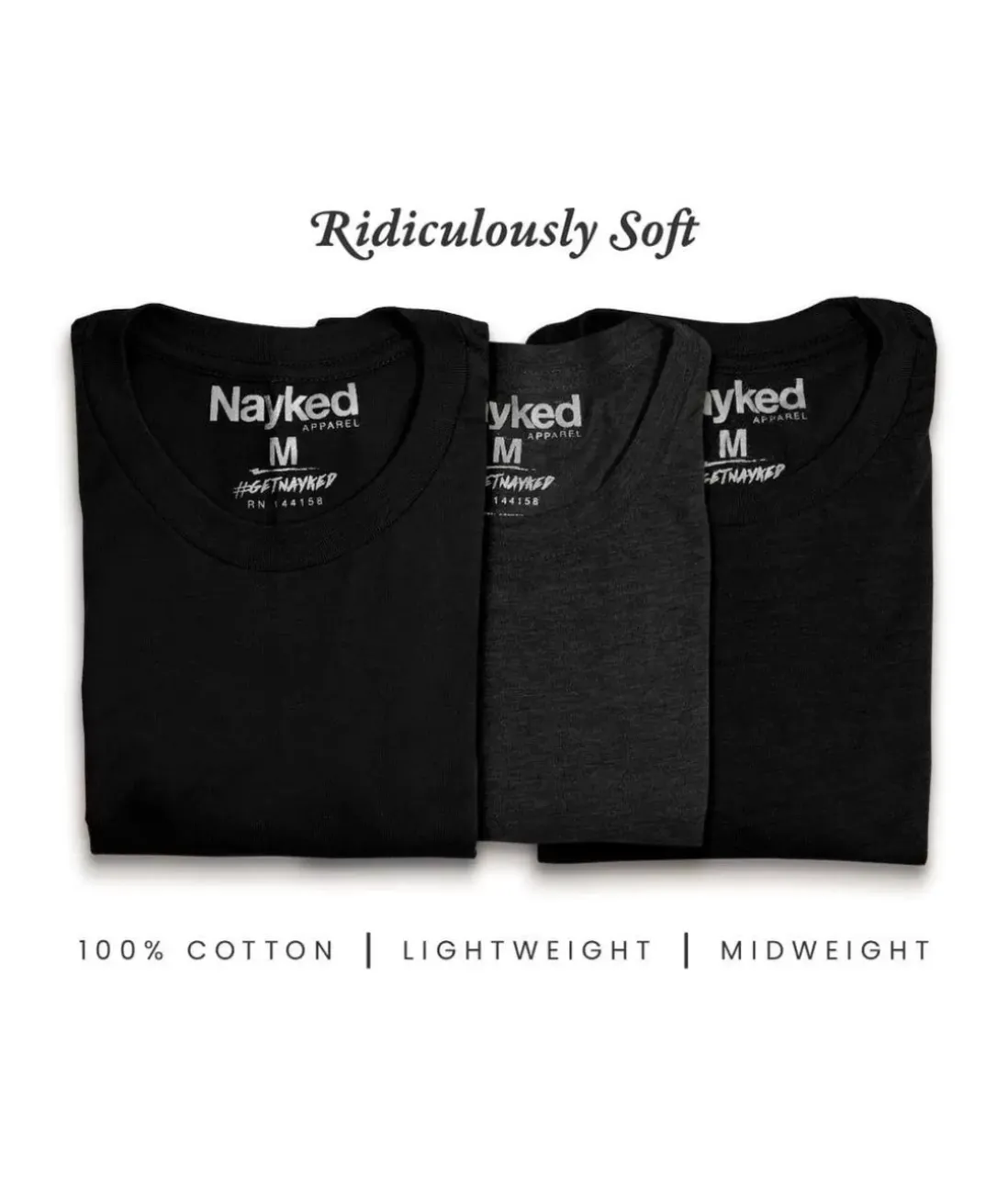 Men Nayked Apparel Shirts>Men'S 3Pk Tri-Nayked Short Sleeve Crew Neck T-Shirts