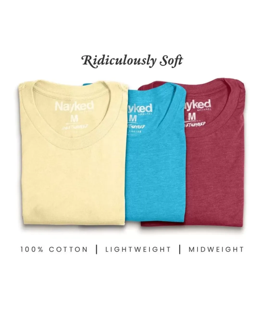 Men Nayked Apparel T-Shirt Packs>Men'S 3Pk Tri-Nayked Short Sleeve Crew Neck T-Shirts