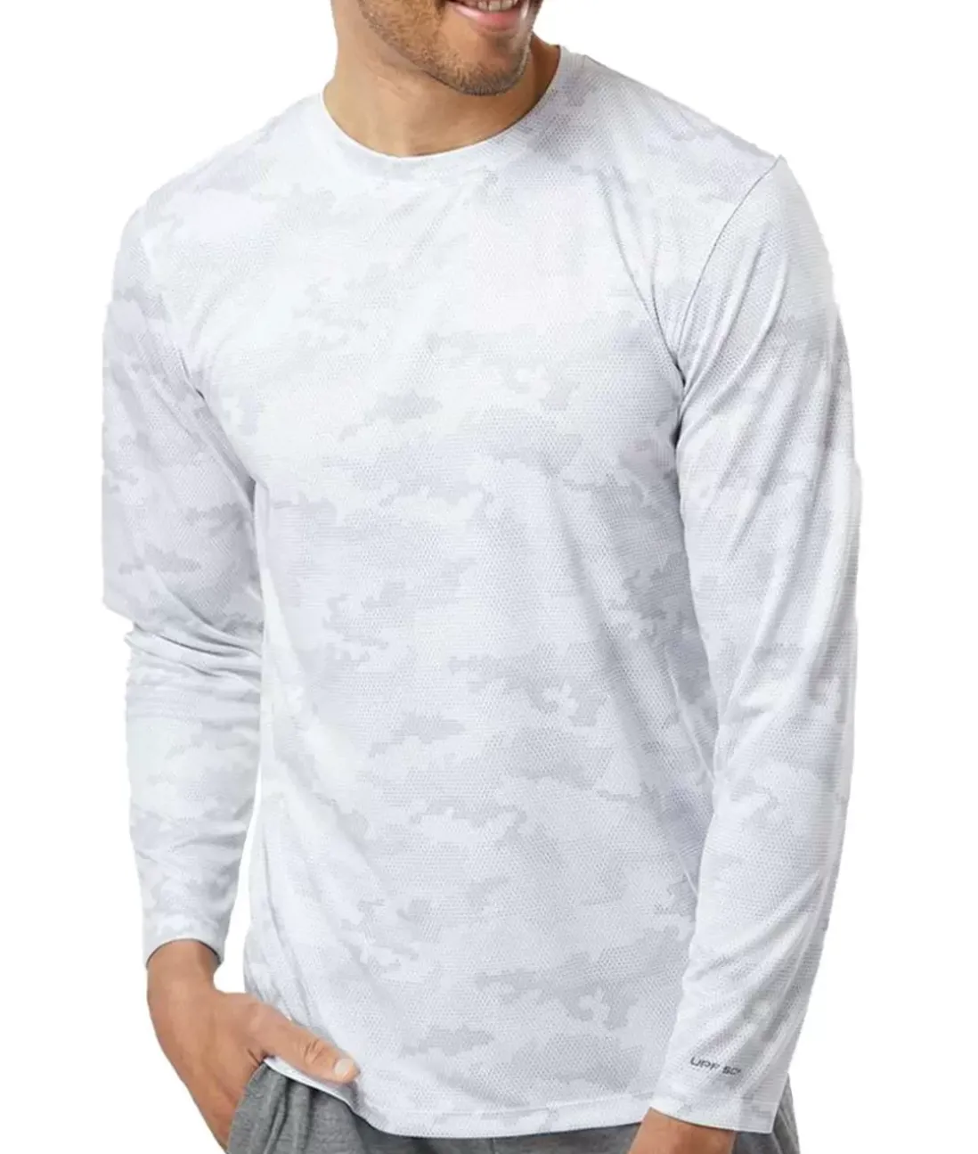 Men Nayked Apparel Workout Wear>Men'S Pompano Performance Upf Camo Long Sleeve T-Shirt