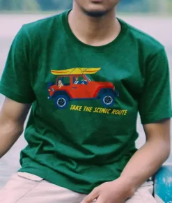 Men Nayked Apparel Shirts>Men'S Ridiculously Soft 100% Cotton Graphic Tee | Take The Scenic Route