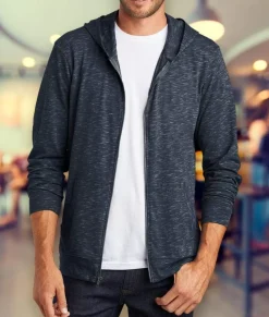 Men Nayked Apparel Hoodies & Sweatshirts>Men'S Ridiculously Soft Big Lightweight Full-Zip Hoodie