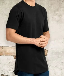 Men Nayked Apparel Shirts>Men'S Ridiculously Soft Curved Hem Longline T-Shirt
