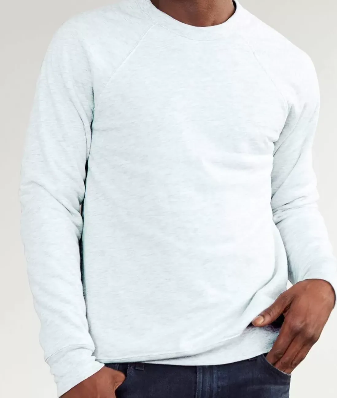 Men Nayked Apparel Hoodies & Sweatshirts>Men'S Ridiculously Soft Lightweight Heathered Fleece Pullover Sweatshirt