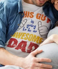 Men Nayked Apparel T-Shirts>Men'S Ridiculously Soft Lightweight Graphic Tee | Awesome Dad-To-Be