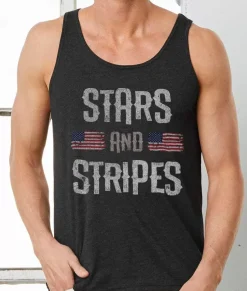 Men Nayked Apparel Shirts>Men'S Ridiculously Soft Lightweight Graphic Tank | Stars & Stripes