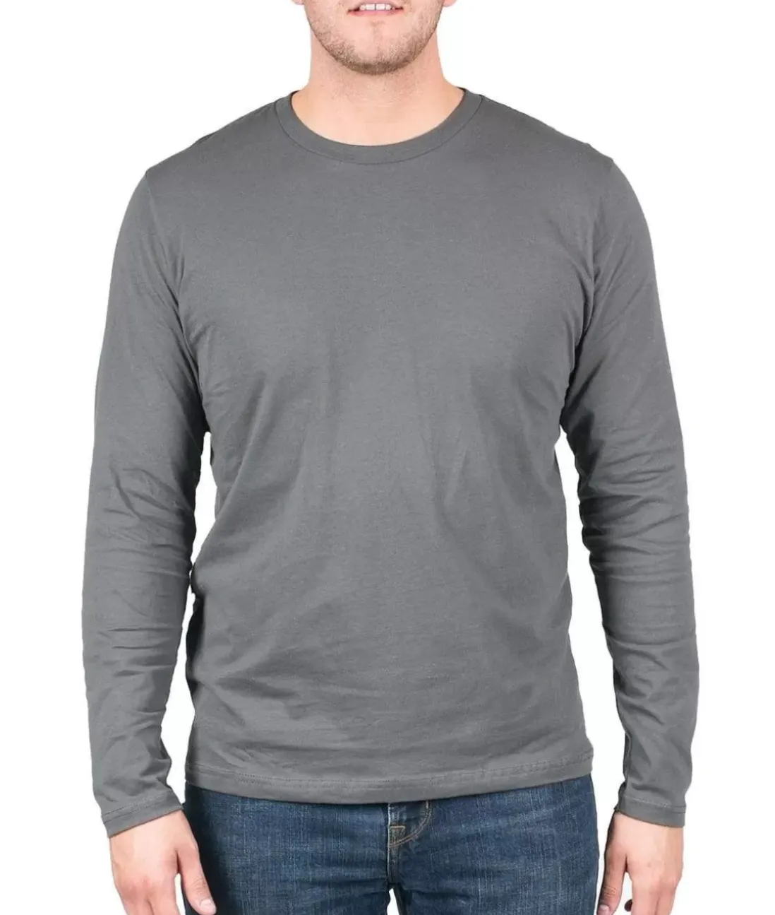 Men Nayked Apparel T-Shirts>Men'S Ridiculously Soft Long Sleeve 100% Cotton T-Shirt