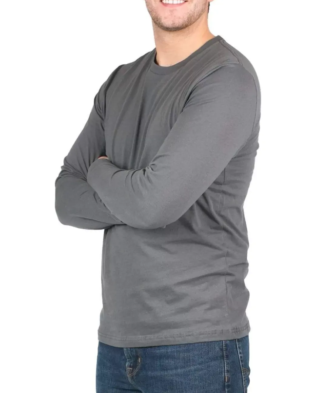 Men Nayked Apparel T-Shirts>Men'S Ridiculously Soft Long Sleeve 100% Cotton T-Shirt