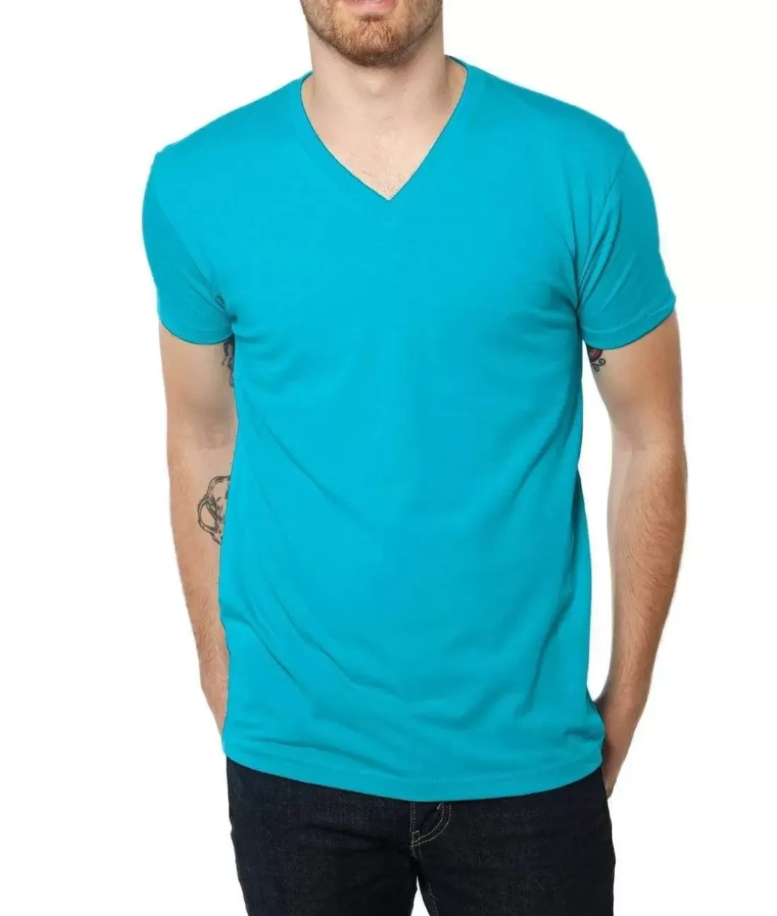 Men Nayked Apparel T-Shirts>Men'S Ridiculously Soft Midweight V-Neck