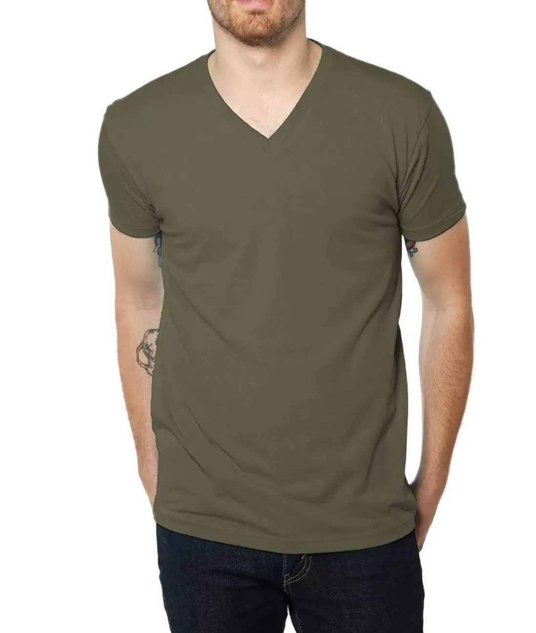 Men Nayked Apparel T-Shirts>Men'S Ridiculously Soft Midweight V-Neck